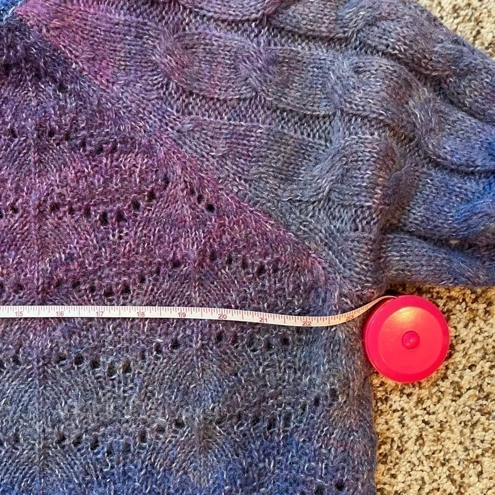 KNOX ROSE women's marled purple/blue ombre wool blend sweater NWT
